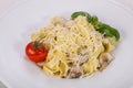 Italian pasta Linguini with mushroom Royalty Free Stock Photo
