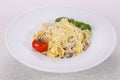 Italian pasta Linguini with mushroom Royalty Free Stock Photo