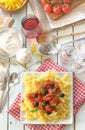 Italian pasta meal Royalty Free Stock Photo