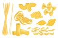 Italian pasta mega set in graphic flat design. Vector illustration