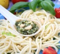 Italian Pasta with pesto Royalty Free Stock Photo