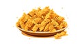 Italian pasta in a plate. Cartoon isolated bowl of pasta