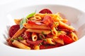 Italian Pasta with Salami Royalty Free Stock Photo
