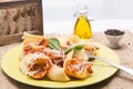 Italian pasta and sauce with meal Royalty Free Stock Photo