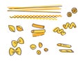 Italian pasta set, vector illustration Royalty Free Stock Photo