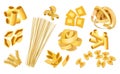 Italian pasta set. Vector isolated set of pasta Royalty Free Stock Photo