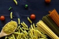 Italian pasta and spaghetti Royalty Free Stock Photo