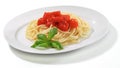 Italian pasta -Spaghetti with tomato sauce Royalty Free Stock Photo