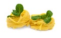 Italian pasta tagliatelle with corn salad Royalty Free Stock Photo