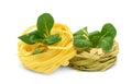 Italian pasta tagliatelle with corn salad Royalty Free Stock Photo