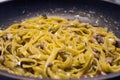 Italian pasta Tagliatelle with Mushrooms