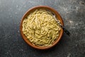 Italian pasta tagliolini with truffles. Royalty Free Stock Photo