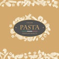 Italian pasta template in sketch style. Hand drawn banner. Great for menu, banner, flyer, card, business promote.
