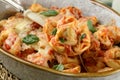 Italian pasta tortellini with tomato sauce and mozzarella cheese Royalty Free Stock Photo