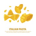 Italian pasta cuisine vector poster Royalty Free Stock Photo