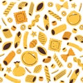 Italian Pasta vector Seamless Pattern Royalty Free Stock Photo