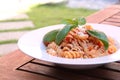 Italian pasta with vegetables Royalty Free Stock Photo