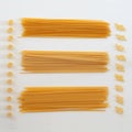 Italian pasta on the white table