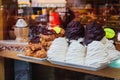 Italian pastries in a cafe window