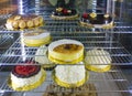 Italian pastries on the showcase in cafe in Venice, Italy