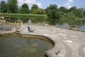 The Italian patio at a lakeside, Hever castle garden in Kent, England