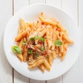 Italian penne pasta or noodles Royalty Free Stock Photo