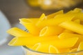 Italian Penne Rigate Macaroni Pasta raw food close up Royalty Free Stock Photo