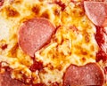 Italian pepperoni pizza background texture Royalty Free Stock Photo