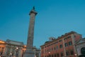 Italian Piazza Colonna with Roman Doric Column of Marcus Aurelius in Rome Royalty Free Stock Photo