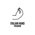 Italian pinecone hand gesture line logo icon design Royalty Free Stock Photo