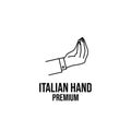 Italian pinecone hand gesture line logo icon design Royalty Free Stock Photo