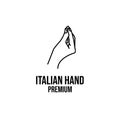 Italian pinecone hand gesture line logo icon design Royalty Free Stock Photo