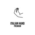 Italian pinecone hand gesture line logo icon design Royalty Free Stock Photo