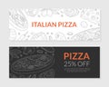 Italian Pizza Banner Templates Set, Special Offer Flyer, Leaflet, Banner, Poster, Restaurant or Cafe Menu Design Element Royalty Free Stock Photo