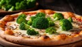 Italian pizza with broccoli Royalty Free Stock Photo