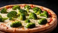 Italian pizza with broccoli Royalty Free Stock Photo