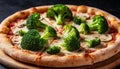 Italian pizza with broccoli Royalty Free Stock Photo
