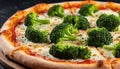 Italian pizza with broccoli Royalty Free Stock Photo