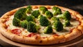 Italian pizza with broccoli Royalty Free Stock Photo