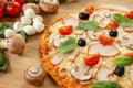 Italian pizza with cheese slice, baked food, tasty