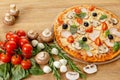 Italian pizza with cheese slice, baked food, homemade