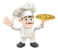 Italian pizza chef cartoon Royalty Free Stock Photo