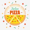 Italian Pizza design background. Vector background. Restaurant cafe menu, template Royalty Free Stock Photo
