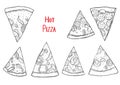 Italian Pizza hand drawn Royalty Free Stock Photo