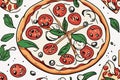 italian pizza, hand drawn sketch. italian food Royalty Free Stock Photo