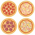 italian pizza icons, vector