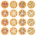 Italian pizza icons, vector