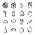 Italian pizza icons set