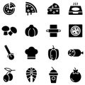 Italian pizza icons set.