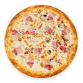 Italian pizza isolated top view Royalty Free Stock Photo